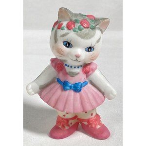 Vtg  BC Bronson Cat Lovers Figurine Pink Ballerina Tutu Shoes Collectible 1992